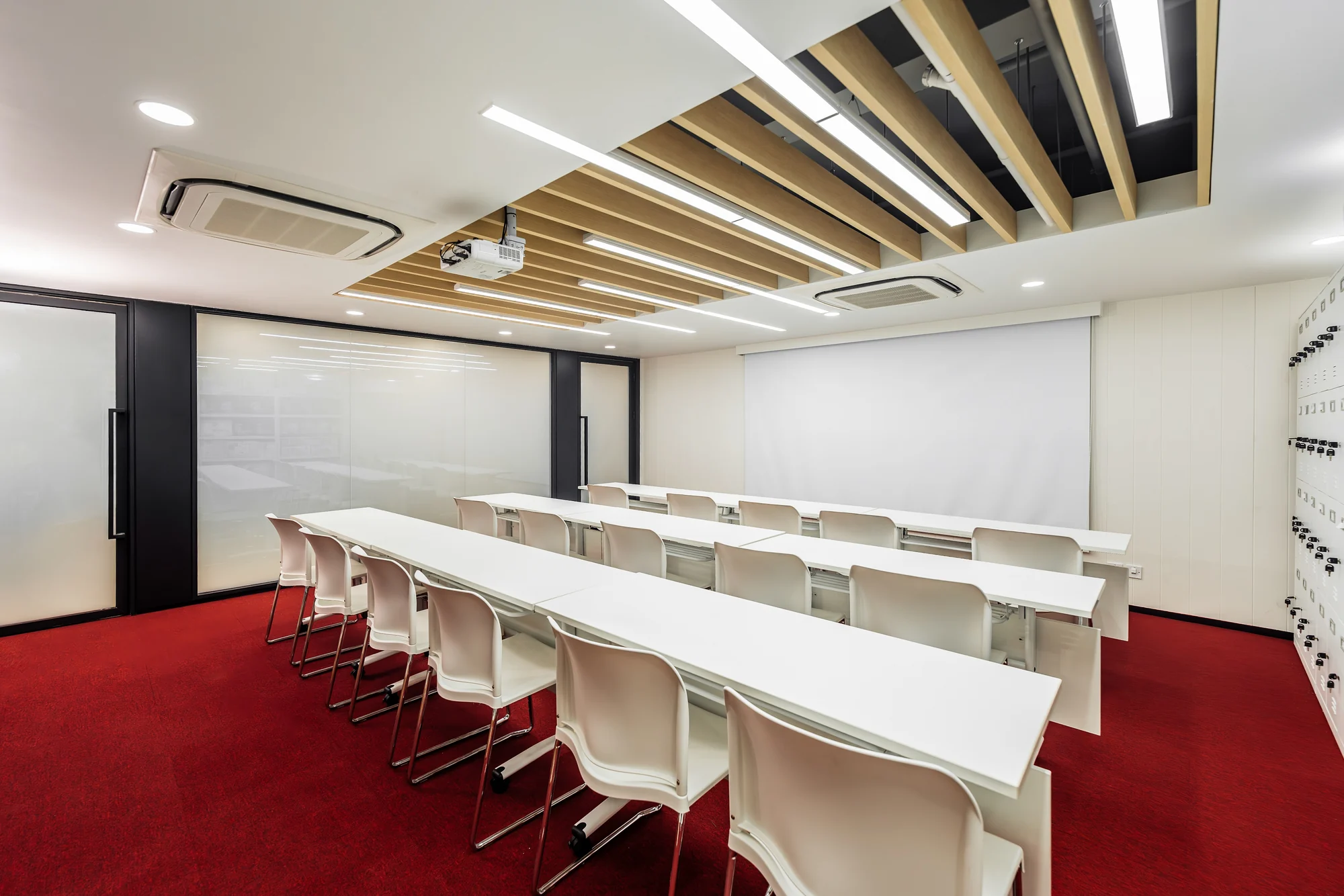 Warm collaborative office designed and built as one coordinated environment